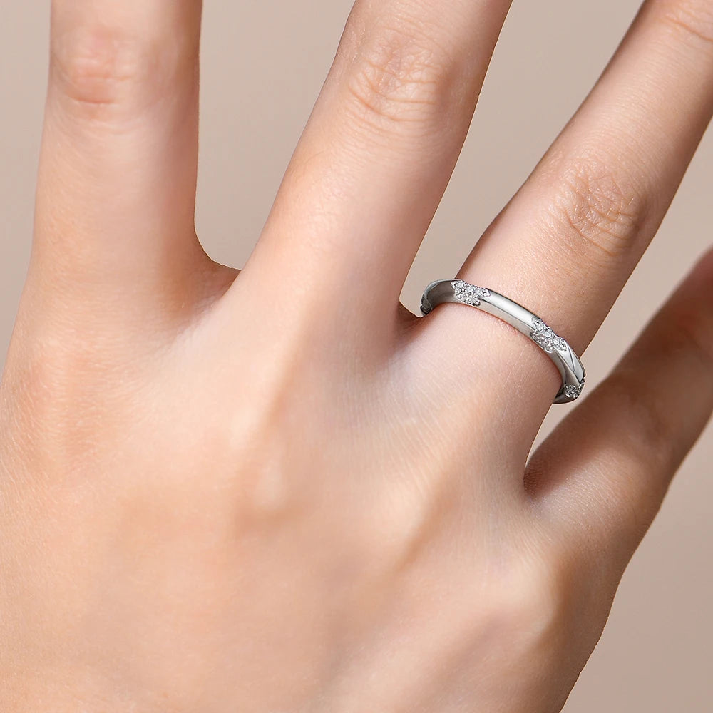 CHARMING 2025 Minimalist Style Moissanite Rings Handmade Design Lab Diamond S925 Silver Unisex Party Band Fine Jewelry Gifts