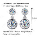 EWYA Real 0.3/0.5 Carat Round Moissanite Diamond Stud Earrings for Women S925 Sterling Silver Earring Wedding Party Fine Jewelry