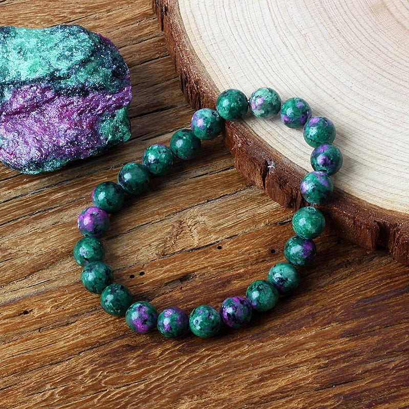Geniune Epidote Zoisite Bead Bracelet Homme Natural Quartz Lava Tiger Eye Stone Bracelet Made of Natural Stone Jewelry for Women